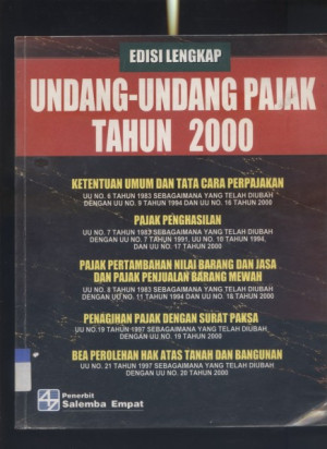 Undang - Undang Pajak Tahun 2000 (Edisi Lengkap)