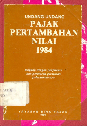 Undang - Undang Pajak Pertambahan Nilai 1984